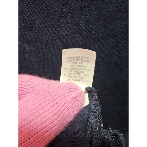 J Jill Womens 3X Navy Blue Top Linen Coastal Tunic Peasant Cottagecore Crochet - Picture 11 of 15